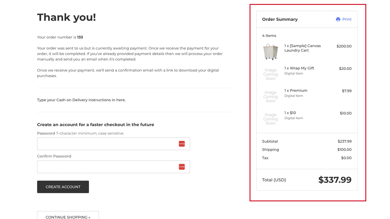 Their selections are automatically added to the order